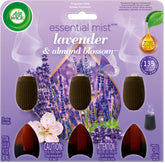 Air Wick Essential Mist Lavender and Almond Blossom refill bottle for gentle home fragrance.