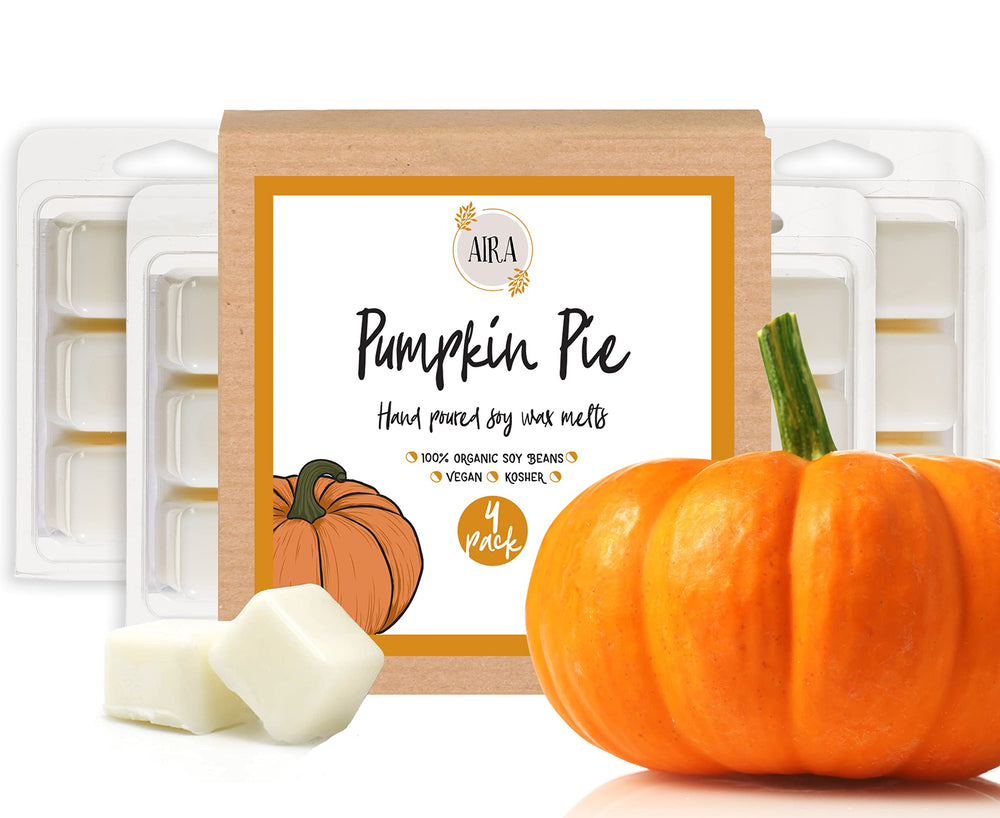 Aira Fall Wax Melt Pumpkin Pie cubes warming a cozy living room with long-lasting aroma.