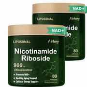 Airboy Liposomal Nicotinamide Riboside 900 mg bottle front view, signaling energy support potential.