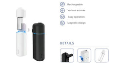 Aires Scent car diffuser showing auto on/off feature for discreet, worry-free use.