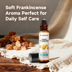 airoomoil Castor & Frankincense Roll-On natural, simple formula.
