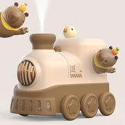 AIRPROSSING Cute Train Diffuser brown front view for bedroom humidity.