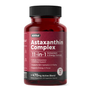 AiVital Astaxanthin 12mg bottle close-up highlighting premium antioxidant support.