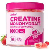 AiVital Creatine Gummies for Women bottle with berry gummies for on-the-go support.