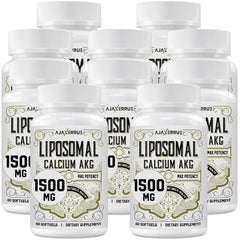 AJAXERRUE Liposomal Calcium AKG bottle-front supports energy balance and overall wellness.