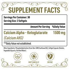 AJAXERRUE Liposomal Calcium AKG capsules-closeup emphasizes highly absorbable capsules for better nutrient delivery.