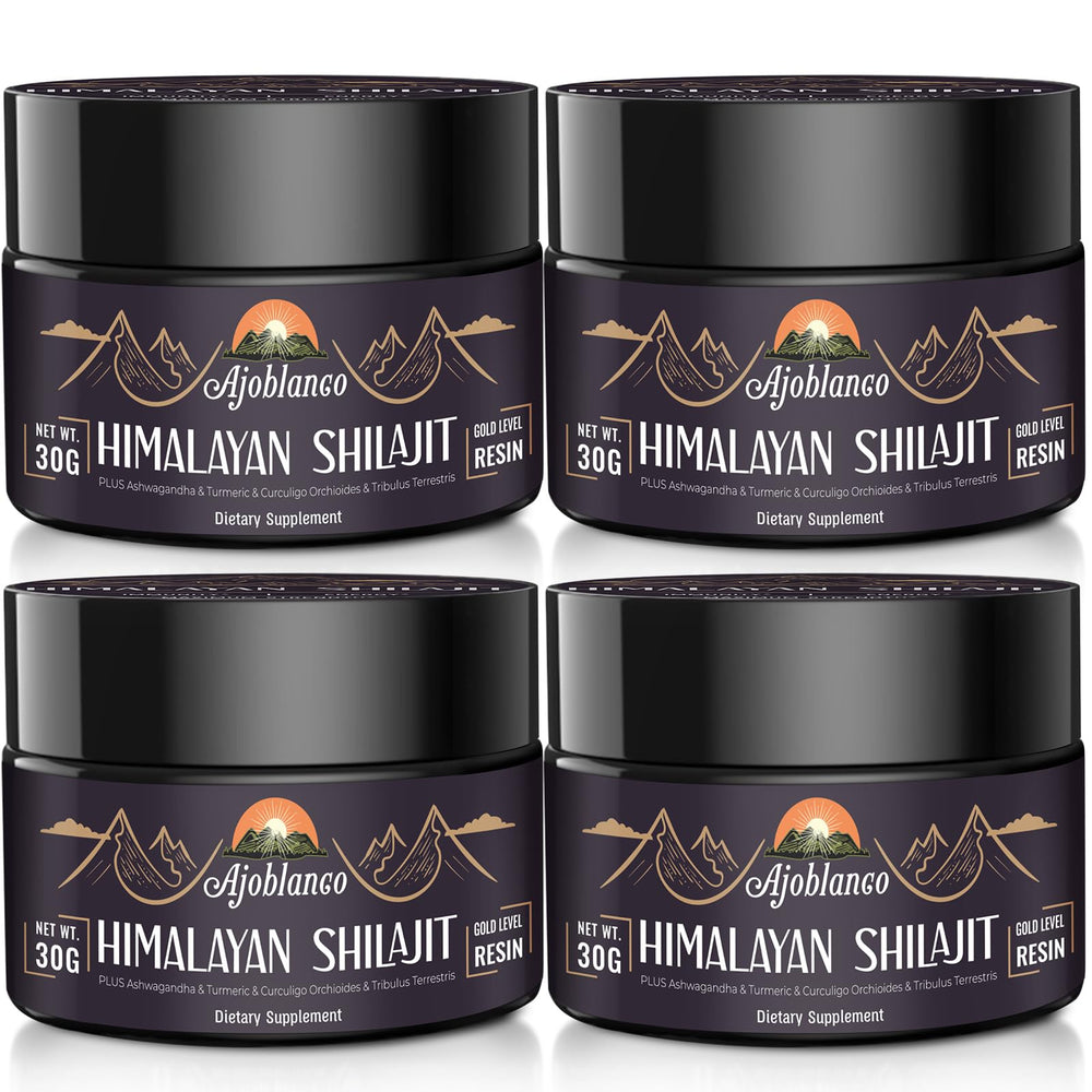Ajoblanco Himalayan Shilajit Resin bottle highlighting purity for daily energy
