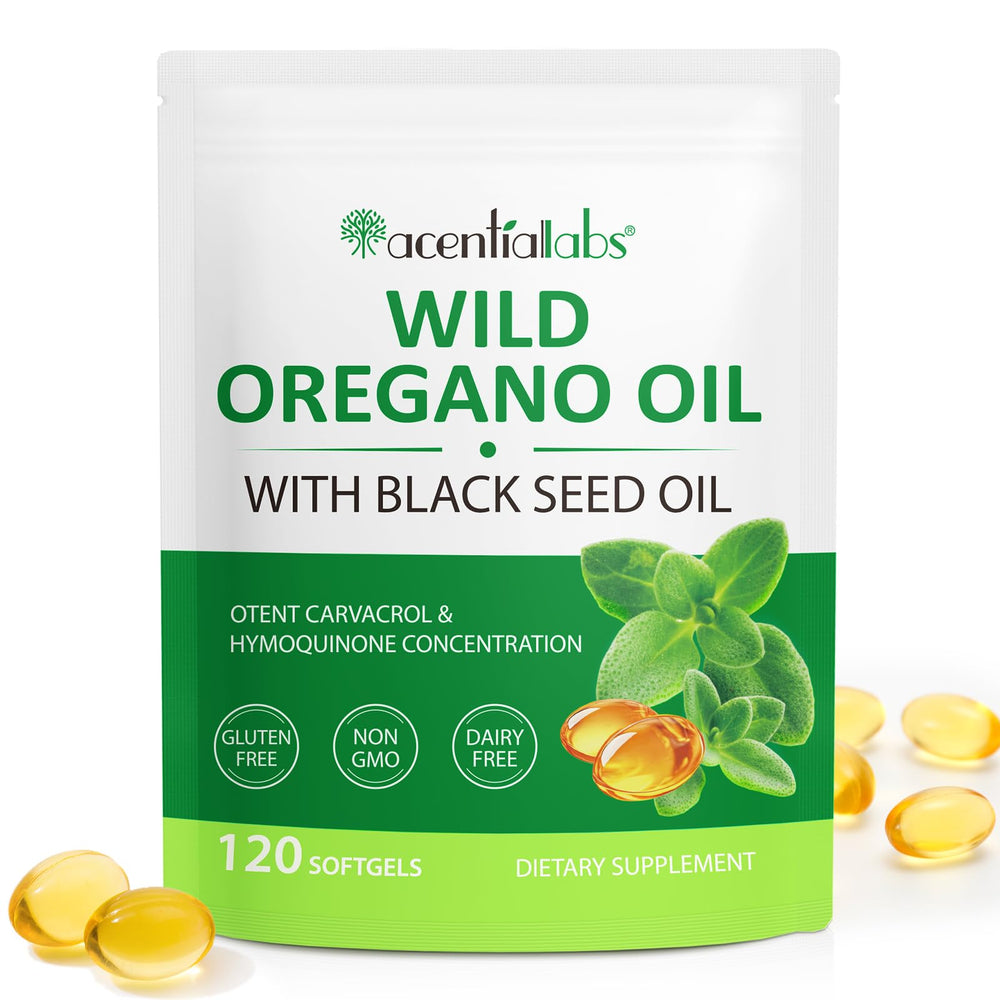 Akeeronn oregano and black seed oil bottle front showing 6000mg potency.