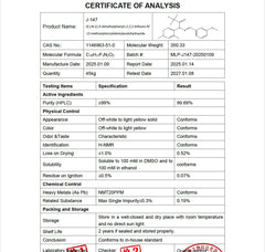 Akersunder J-147 100mg scoop aiding precise dosing for experiments