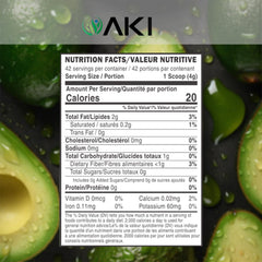 AKI Avocado Superfood Powder scoop showing serving size