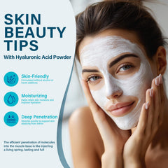 AKQBPN Hyaluronic Acid Powder dissolving in water for a lightweight serum.