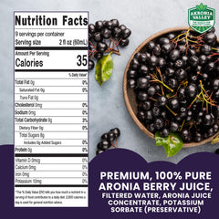 Akronia Valley aronia juice in a glass ready for a refreshing sip.