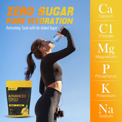 Pineapple electrolyte packet opened, ready to mix for refreshing gym hydration.