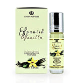 Al-Rehab Spanish Vanilla perfume oil bottle in a 6ml size for on-the-go use.