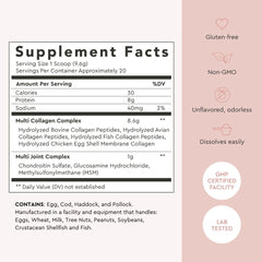 Five-type collagen blend image highlights comprehensive beauty and joint support.