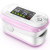 Alecaremed pulse oximeter with a 4-color OLED display offers clear SpO2 and PR readings.