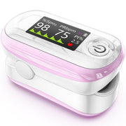 Alecaremed pulse oximeter with a 4-color OLED display offers clear SpO2 and PR readings.