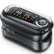 Alecaremed Pulse Oximeter front view, compact for on-the-go SpO2 checks.