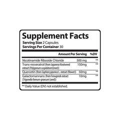 Alex Jones Naturals NAD+ Support packaging with vegan capsules and clean ingredients.