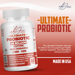 Alex Jones Naturals probiotic box with bottle on clean surface.