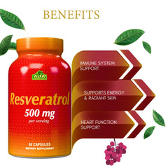 ALFA VITAMINS Resveratrol 1000mg on a wellness desk setup