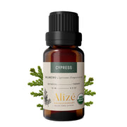 Alizé Aromatherapy Cypress Oil in amber bottle ready for diffusion and aroma