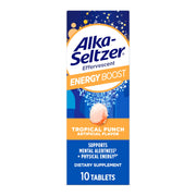 Alka-Seltzer Energy Boost tablet ready to fizz for a quick energy lift.