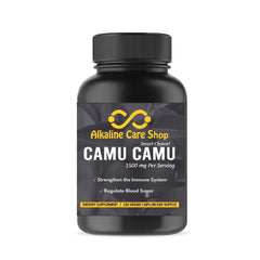 Alkaline Care Camu Camu bottle front showing natural vitamin C source.