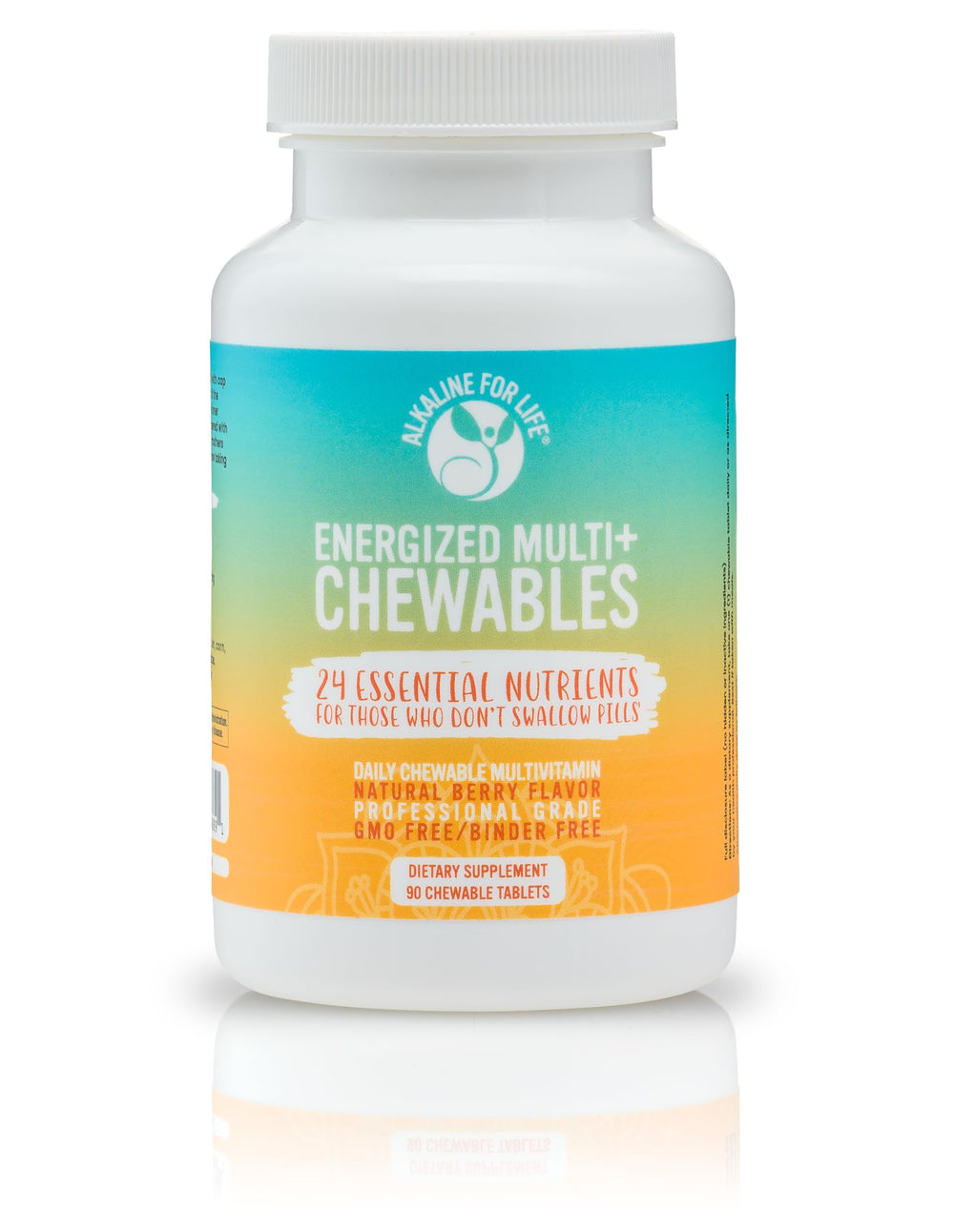 Alkaline for Life Energized Multi+ Chewables bottle front view for easy daily wellness