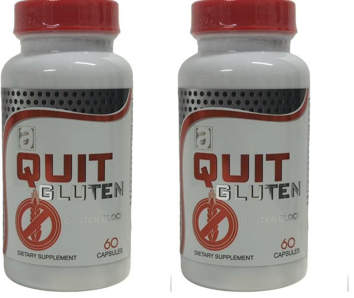 All Nue Quit Gluten pack two bottles offer digestive comfort after gluten-containing meals