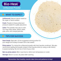 All-Star Nutrition Bio-Heal adult serving scoop showing daily probiotic routine