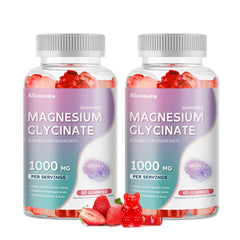 Allcoovita Magnesium Glycinate Gummies strawberry bottle for easy daily mood support.