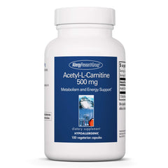 Allergy Research Group Acetyl-L-Carnitine 500mg bottle supports energy metabolism.