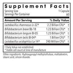 Allergy Research Group BifidoBiotics packaging side view emphasizes vegetarian capsules.