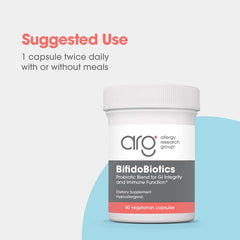 Allergy Research Group BifidoBiotics vegetarian capsules, dairy-free probiotic blend.