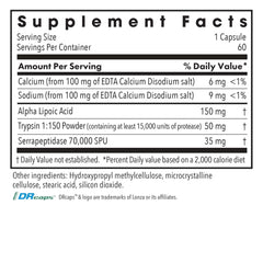 Allergy Research Group Biofilm Neutralizer label highlights proteolytic enzymes and EDTA