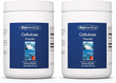 Allergy Research Group cellulose powder bottle close-up showing insoluble fiber support for digestion