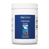Allergy Research Group cellulose powder bottle on shelf, hypoallergenic, high-fiber formula.