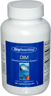 Allergy Research Group DIM Enhanced Delivery bottle front showing hormonal balance potential