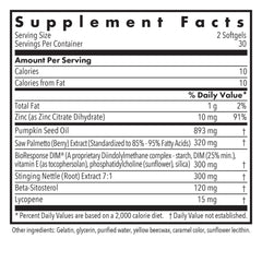 Allergen Research Group DIM Palmetto bottle label closeup highlighting Bioresponse DIM.