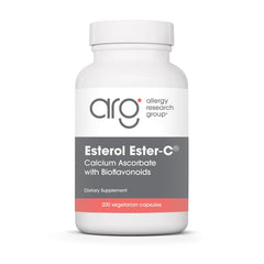 Allergy Research Group Esterol bottle pour shows convenient daily vitamin C for immune support.