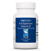 Allergy Research Group Full Spectrum Vitamin K bottle shown for daily wellness use.