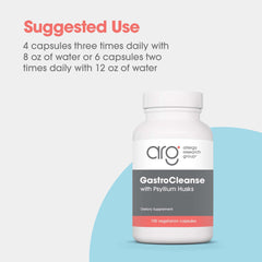 Gastro Cleanse label details featuring psyllium, charcoal, and magnesium ingredients