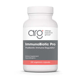 Allergy Research Group ImmunoBiotic Pro bottle front shows branding and immune support option.