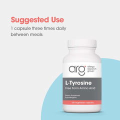 Label detail of Allergy Research Group L-Tyrosine 500mg capsules