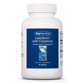 Allergy Research Group Laktoferrin with Colostrum bottle shows hints of immune support potential.