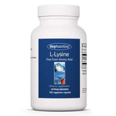 Allergy Research Group L-Lysine bottle with 500 mg capsules for daily support.