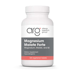 Allergy Research Group Magnesium Malate Forte bottle top view for energy support.