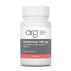 Allergy Research Group nattokinase NSK-SD bottle highlighting cardiovascular support