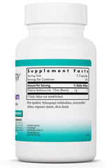Allergy Research Group NutriCology etiqueta de ingredientes de mastico natural
